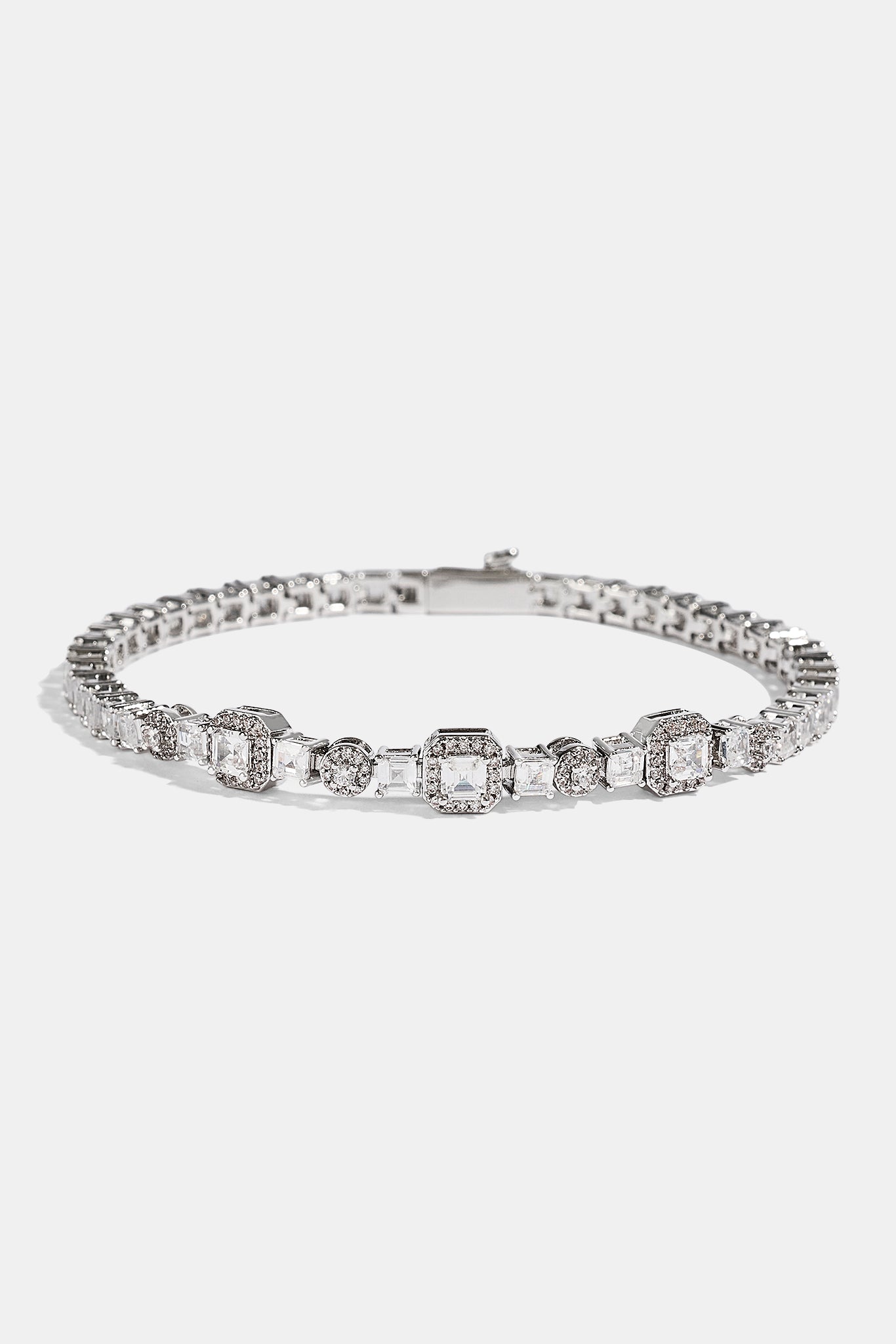 Iced Multi Gemstone Tennis Bracelet - 3mm - White